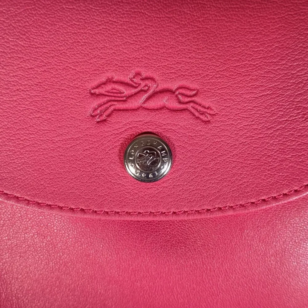 Longchamp Le Pliage Cuir 2-Way Leather Tote Shoulder Bag Pink - Picture 7 of 16